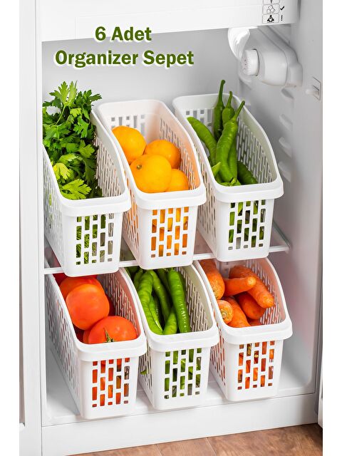 Porsima Org-22 6'lı Çok Amaçlı Buzdolabı İçi Düzenleyici Sebze Meyve Düzenleyici Organizer Sepet - S000311016-20063