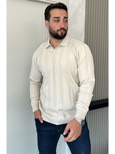 Mishar İtalia Polo Yaka Desenli Erkek Triko Kazak - S000469898-25636