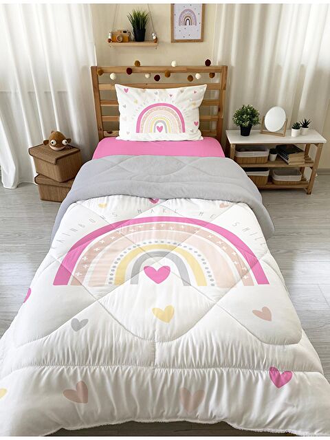 Evmila Desenli Tek Kişilik 160x220 Cm Wellsoft Çift Taraflı Silikon Yorgan Ve Uyku Seti - S000128635-20063