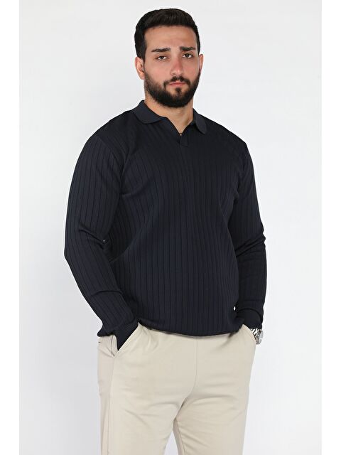 Mishar İtalia Erkek Polo Yaka Desenli Triko Kazak - S000469899-21164