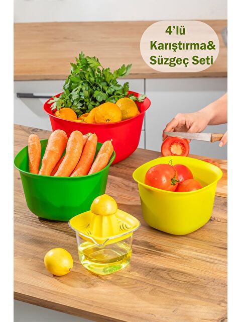 Porsima 174-1 Hazırlık Seti Süzgeç Seti Süzgeçli Karıştırma Kasesi Kase Takımı - S000311018-37243