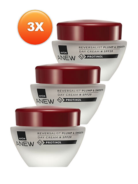 AVON Anew Reversalist Plump & Smooth Gündüz Kremi SPF20 50 Ml. Üçlü Set - S000285602-10231