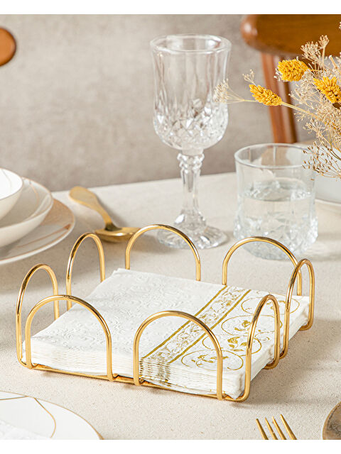 English Home Regent Metal Peçetelik 18x18 cm Gold - S000497212-20076
