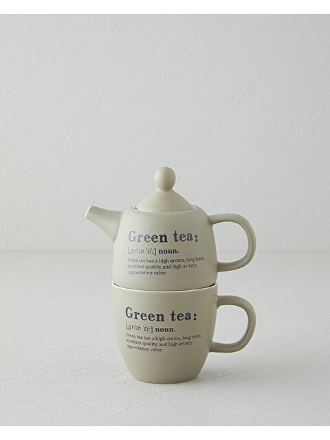 English Home Green Tea New Bone China Demlik Seti 300 ml Yeşil - S000497239-18194