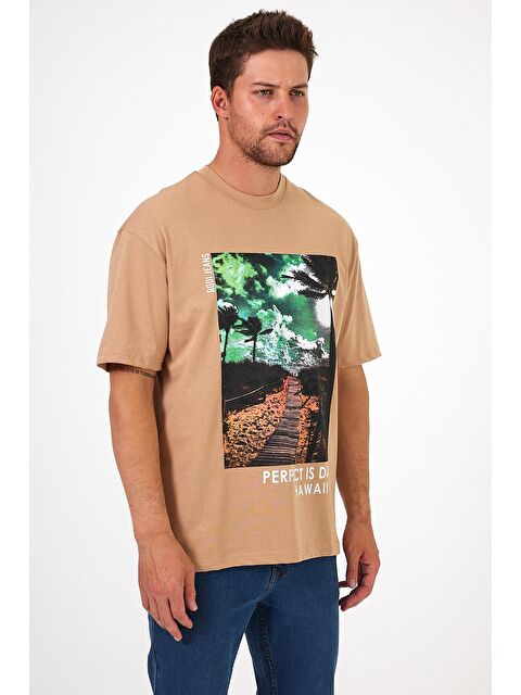 Rodi Bisiklet Yaka Hawaıı Baskılı Erkek Tişört 7021 - S000207529-26429