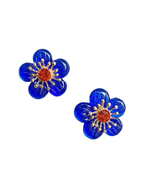 New Obsessions Fiore Renkli Reçine VIP Kadın Çiçek Çivi Küpe - S000177316-17234