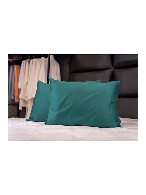 Rossav Home Koyu Zümrüt Yeşil Pamuklu 2'li Yastık Kılıfı - S000282826-18709