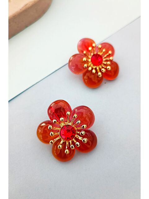 New Obsessions Fiore Renkli Reçine VIP Kadın Çiçek Çivi Küpe - S000177316-20013