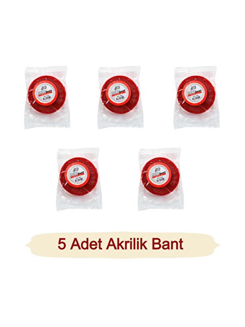 Gen-Of VHB Silikonlu Çift Taraflı Akrilik Bant 19mmx2m 5 Li Set - S000116285-26865