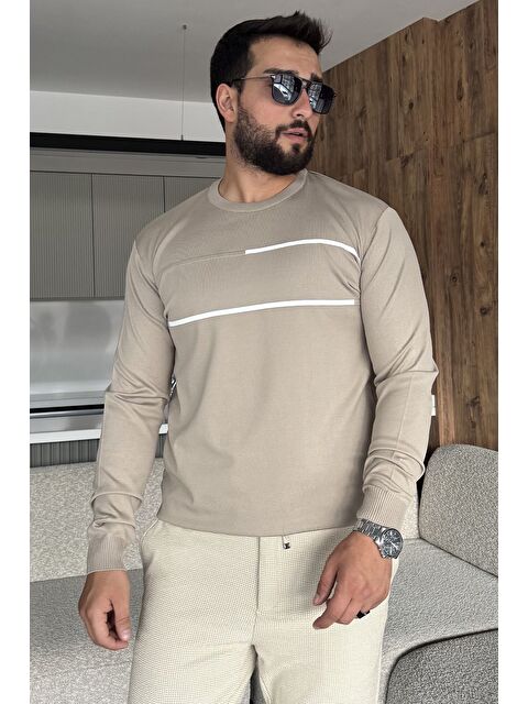 Mishar İtalia Erkek Bisiklet Yaka Şerit Detaylı Triko Kazak - S000469901-19928