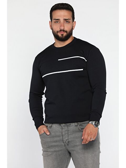 Mishar İtalia Erkek Bisiklet Yaka Şerit Detaylı Triko Kazak - S000469901-21164