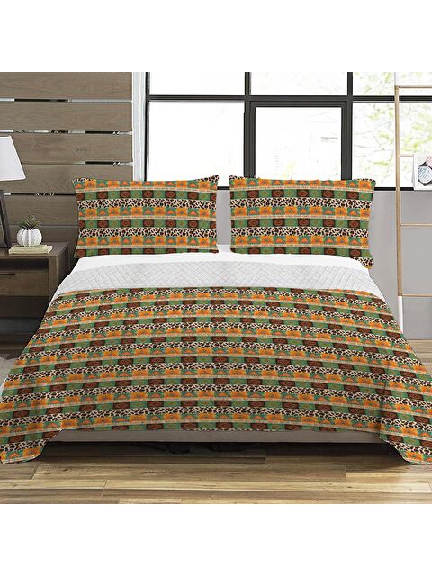 Evmila Çiçek Desen Çift Kişilik Baskılı Pike (200x220 Cm) Renkli - S000124176-23173