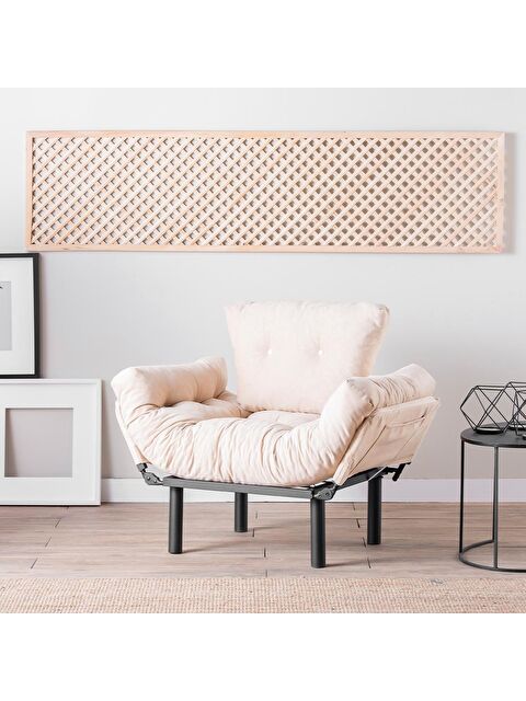 Pafu Nitta Tekli Yataklı Koltuk - Krem