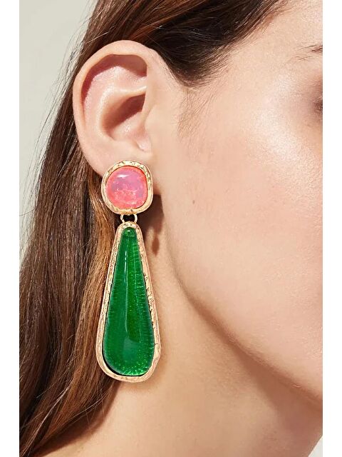 New Obsessions Selena Uzun Taşlı Sallantılı Küpe - S000321190-20076