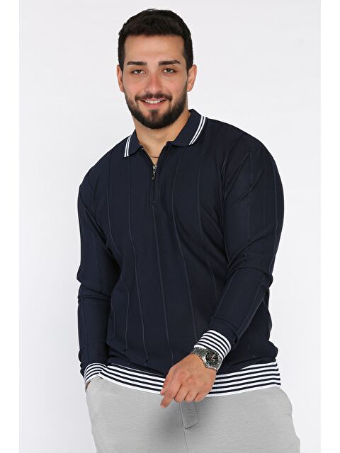 Mishar İtalia Erkek Yarım Fermuarlı Polo Yaka Triko Kazak - S000469906-21164