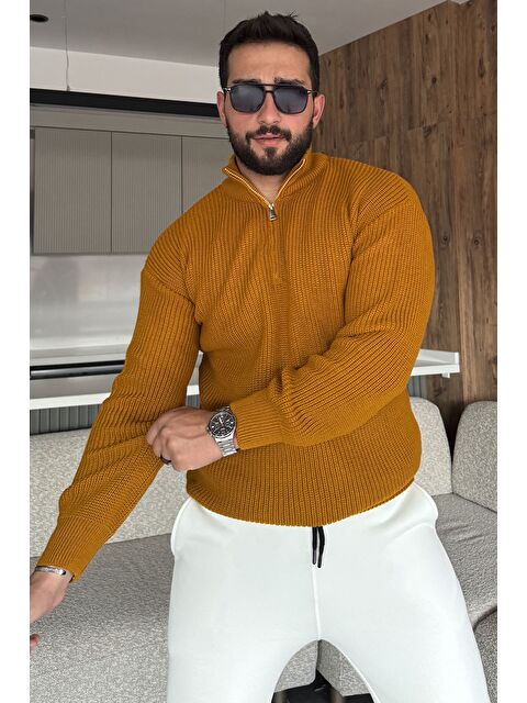 Mishar İtalia Erkek Yarım Fermuarlı Triko Kazak - S000469910-7379