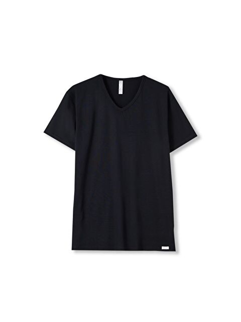 Katia And Bony Basic Modal  V Yaka Erkek Tişört SİYAH - S000158704-19351