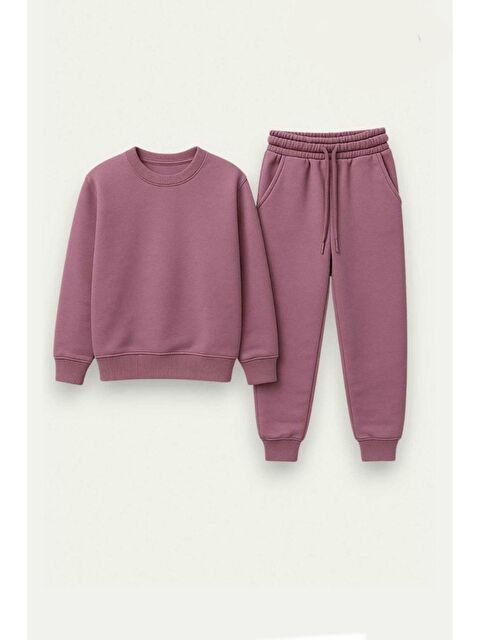 Monila Unisex Çocuk Şardonlu 3 İplik Kumaş Basic Alt Üst Takım - S000514796-19951