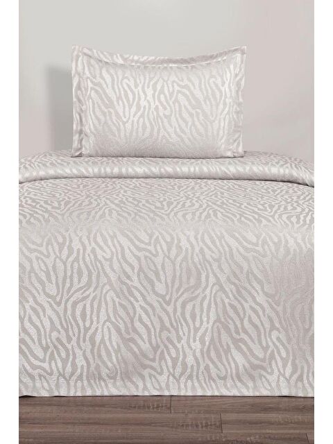 Çeyiz Diyarı Zebra Jakarlı Tek Kişilik Yatak Örtüsü Krem - S000497270-19966