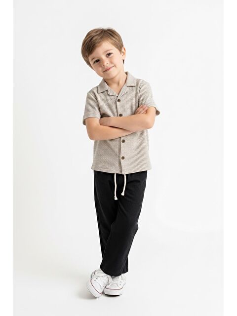 Miababy Kabartma Çizgili Gömlek 2li Takım