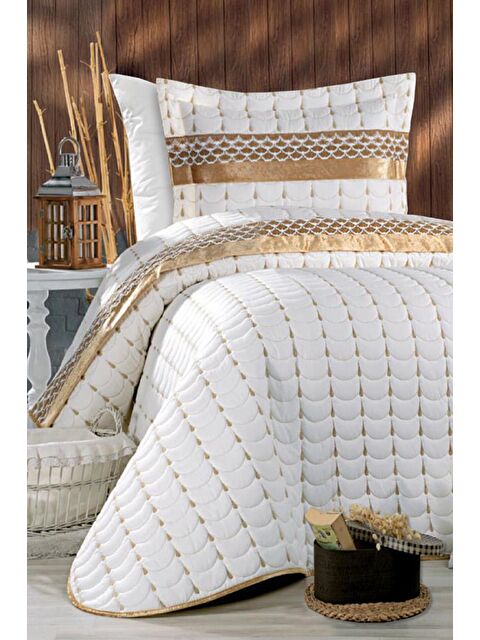 Çeyiz Diyarı Colors Micro Tek Kişilik Yatak Örtüsü Krem Gold - S000497273-23173