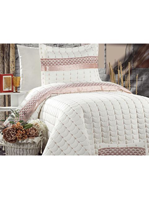 Çeyiz Diyarı Colors Micro Tek Kişilik Yatak Örtüsü Krem Pudra - S000497279-23173