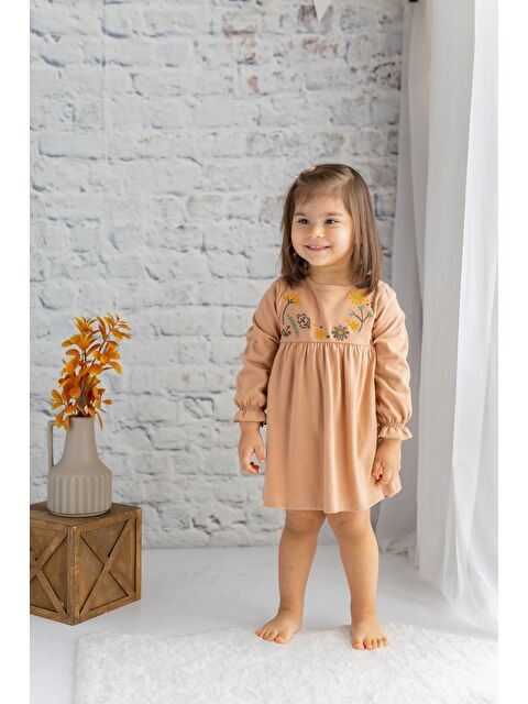 Mi·ni·ni·o Kız Çocuk Nakışlı Örme Elbise - S000314686-7152