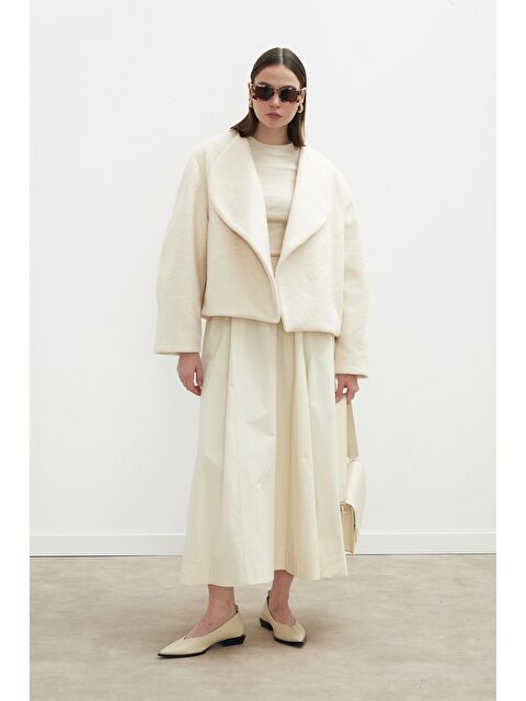 Manuka Jacqueline Kısa Kaşe Kaban Ekru - S000142178-19965