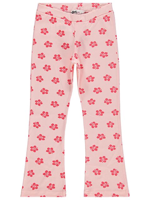 Civil Girls Çiçekli 6-9 Yaş Tayt - Pembe