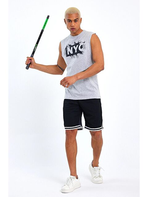 Süperlife Erkek Bisiklet Yaka Regular Fit NYC Kolsuz Tişört SPR22TS124 - S000013453-17308