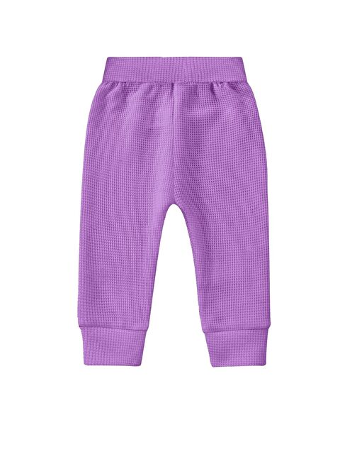 Luess Kız Çocuk Waffle Beli ve Paçası Lastikli Pamuklu Pantolon - Lila (3-4 Yaş 8-9 Yaş) - S000315783-17878