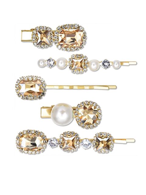 New Obsessions Çek Kristal Taşlı Toka Seti 5'li Paket - S000128961-20076