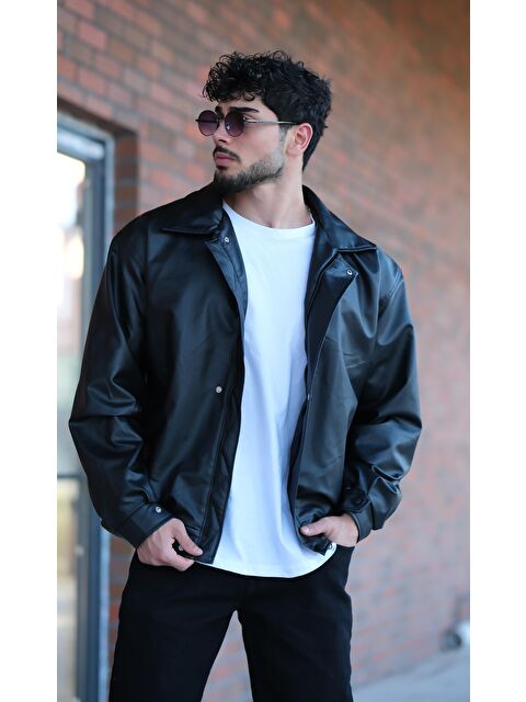 Stilkombin Bel Lastikli Oversize Erkek Suni Deri Mont - S000274747-19351