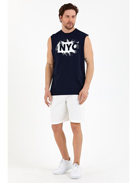 Süperlife Erkek Bisiklet Yaka Regular Fit NYC Kolsuz Tişört SPR22TS124 - S000013453-21164