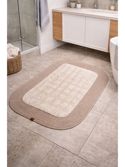 Mulberry Kalın ve Yumuşak Pelüş Banyo Paspası Kaymaz Tabanlı Modern Tasarım 105x75 cm