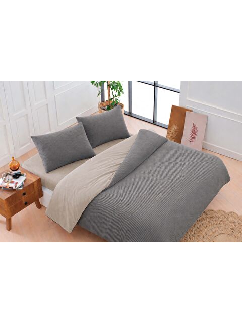 Merinos Eternıty Fitilli Nevresim Seti 4 Parça Koyu Gri GRI