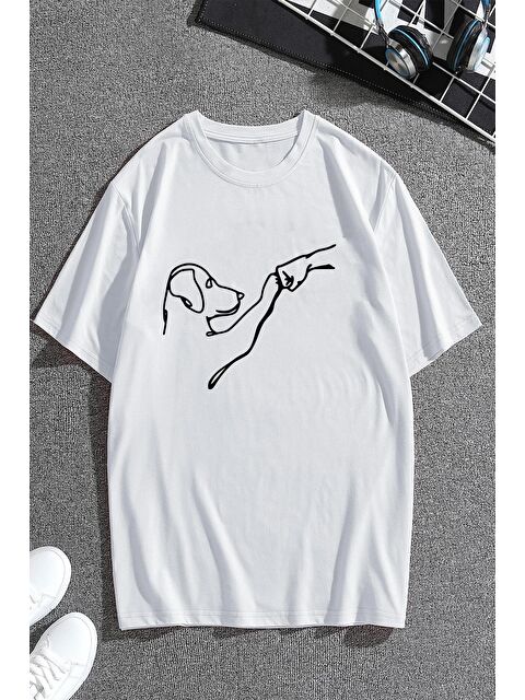 uyguntarz Can Dostum Köpeğim Temalı Unisex Oversize Tshirt - S000240835-20063