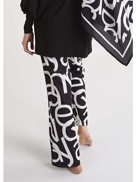 Mayovera Tasarım Mayo Logo Motifli Siyah Tesettür Mayo Pantolon - S000253692-23173