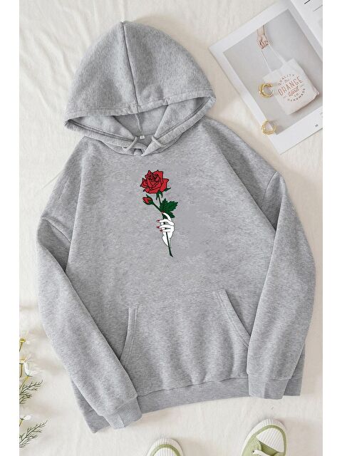 uyguntarz Unisex Rose Baskılı Sweatshirt - S000267734-20600