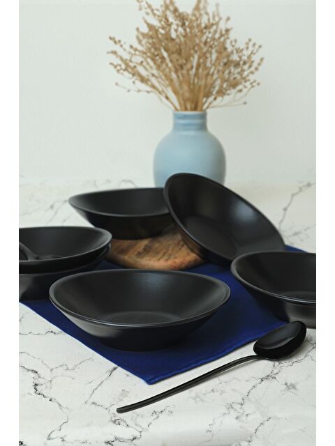 Keramika Mat Siyah Stella Kase 18 cm 6 Adet - S000139786-22238