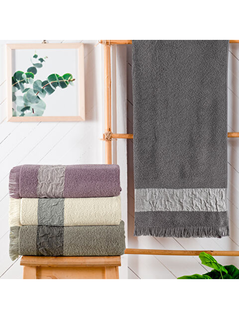 SCHAFER Crepe Armürlü Havlu 70x140 Cm-Antrasit - S000487727-29666