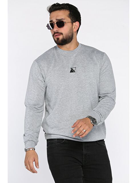 Mishar İtalia Erkek Bisiklet Yaka Baskı Detaylı Sweatshirt - S000469932-20600