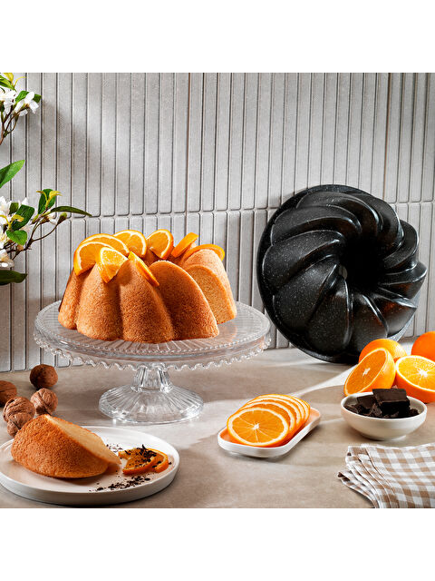 SCHAFER Black Stone Maya Döküm Kek Kalıbı 1 Parça-Siyah - S000487738-19351