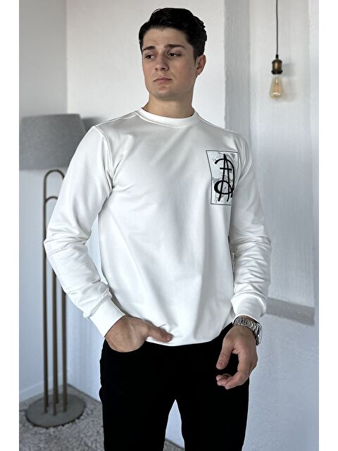 Mishar İtalia Erkek Bisiklet Yaka Baskı Detaylı Sweatshirt - S000469933-19966