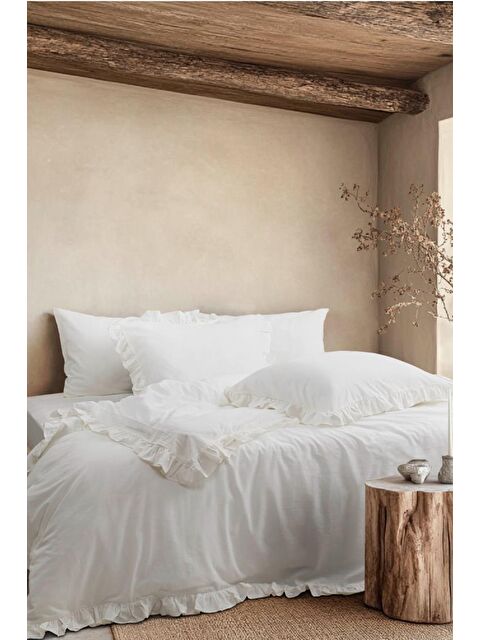 Çeyiz Diyarı Milagros Dove %100 Pamuklu Çift Kişilik Nevresim Takımı - S000497342-23173