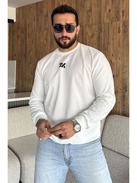 Mishar İtalia Erkek Ön Baskılı Bisiklet Yaka Sweatshirt - S000469938-19966