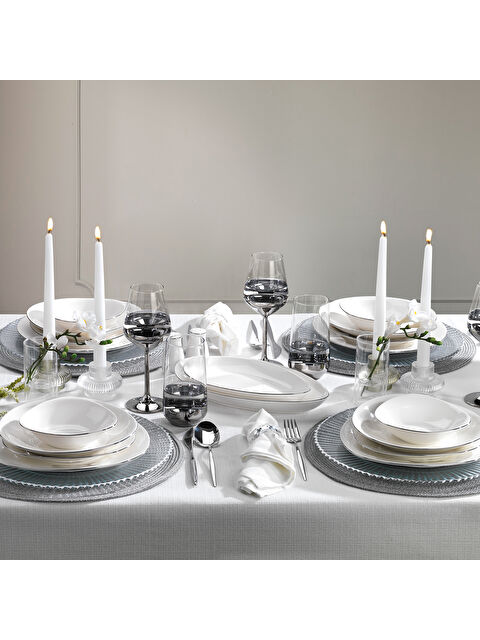 SCHAFER Dina Yemek Takımı-56 Parça-Platin - S000487741-37228