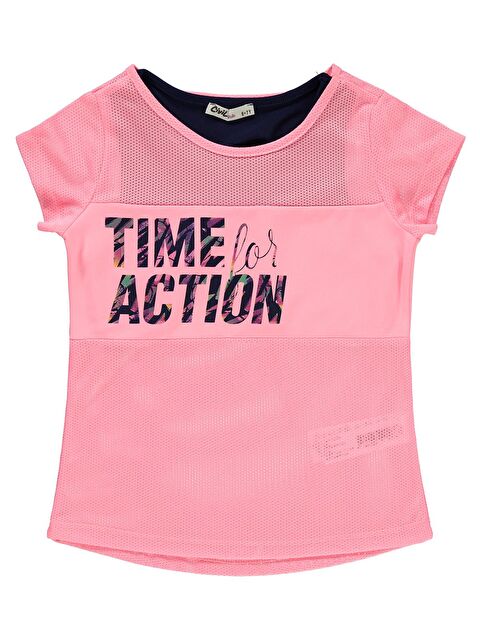 Civil Girls Kız Çocuk Tişört 10-13 Yaş Açık Neon Pembe