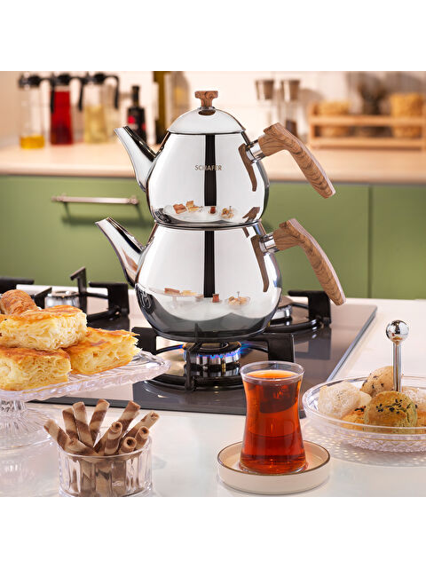 SCHAFER Tea Chef Orta Boy Çaydanlık Takımı 4 Parça-Kahve - S000487756-19413