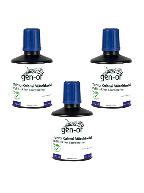 Gen-Of Beyaz Tahta Kalemi Mürekkebi 100 cc Mavi 3 Adet - S000178729-17234